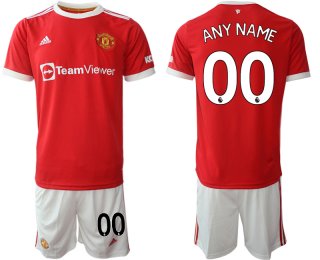 Men 2021-2022 Club Manchester United home red customized Adidas Soccer Jersey