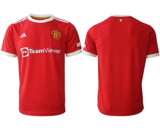 Men 2021-2022 Club Manchester United home red aaa version blank Adidas Soccer Jersey