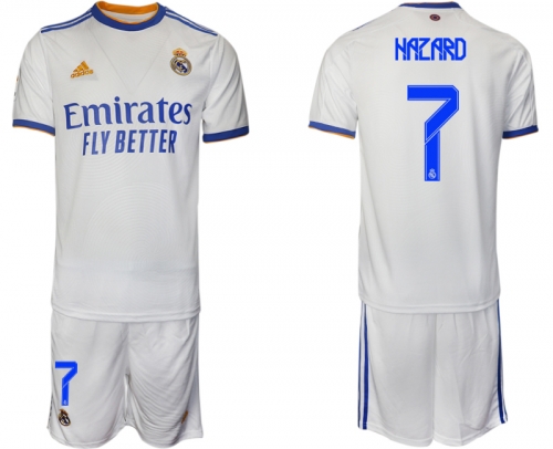 Men 2021-2022 Club Real Madrid home white 7 Soccer Jerseys