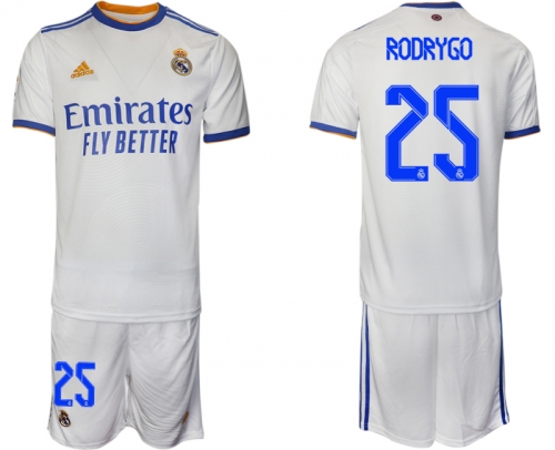 Men 2021-2022 Club Real Madrid home white 25 Soccer Jerseys