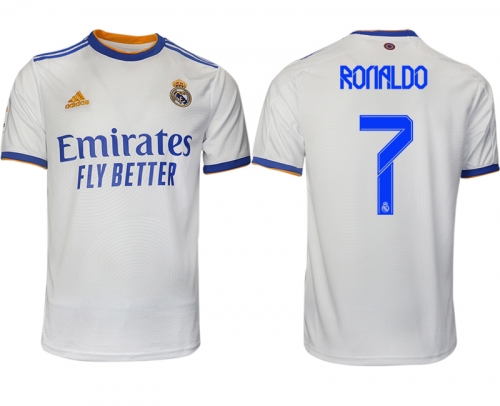 Men 2021-2022 Club Real Madrid home aaa version white 7 Soccer Jerseys