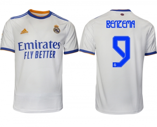 Men 2021-2022 Club Real Madrid home aaa version white 9 Soccer Jerseys