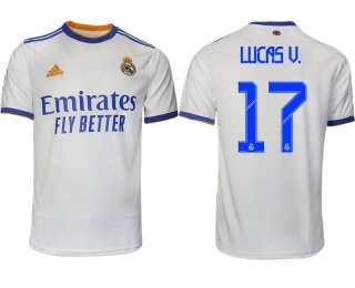 Men 2021-2022 Club Real Madrid home aaa version white 17 Soccer Jerseys