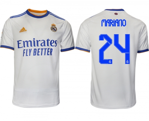 Men 2021-2022 Club Real Madrid home aaa version white 24 Soccer Jerseys