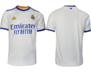 Men 2021-2022 Club Real Madrid home aaa version white blank Soccer Jerseys