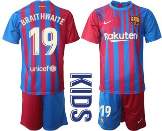 Youth 2021-2022 Club Barcelona home red 19 Nike Soccer Jerseys