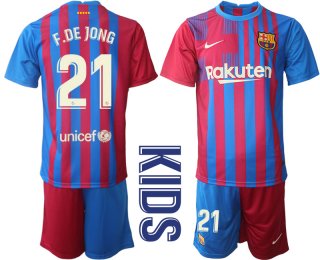 Youth 2021-2022 Club Barcelona home red 21 Nike Soccer Jerseys