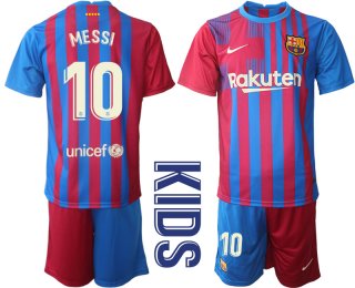 Youth 2021-2022 Club Barcelona home red 10 Nike Soccer Jerseys1