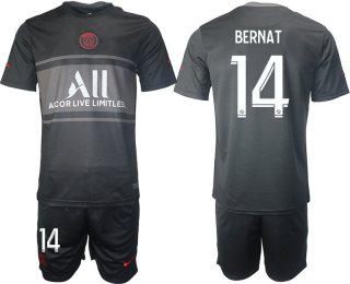 Men 2021-2022 Club Paris St German Second away black 14 Soccer Jersey