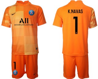 Men 2021-2022 Club Paris St German orange red goalkeeper 1 Soccer Jersey