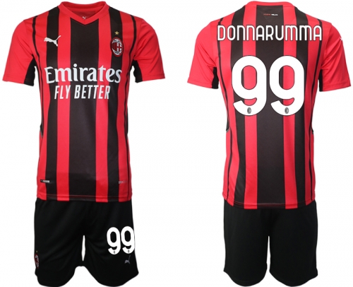 Men 2021-2022 Club AC Milan home red 99 Soccer Jersey