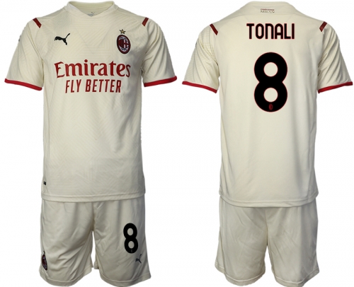 Men 2021-2022 Club AC Milan away cream 8 Soccer Jersey