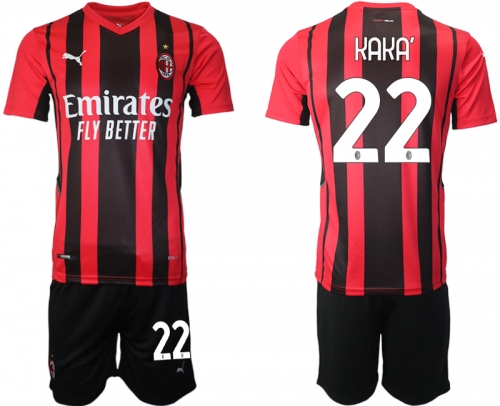 Men 2021-2022 Club AC Milan home red 22 Soccer Jerseys