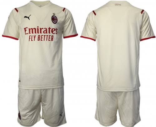 Men 2021-2022 Club AC Milan away cream blank Soccer Jersey