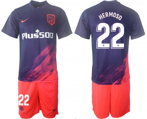 Men 2021-2022 Club Atletico Madrid away purple 22 Soccer Jersey