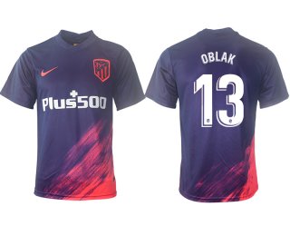 Men 2021-2022 Club Atletico Madrid away aaa version purple 13 Soccer Jersey