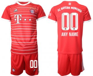 Men's FC Bayern München Custom 22-23 Red Home Soccer Jersey Suit