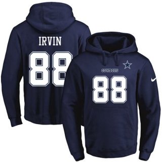 Nike Cowboys #88 Michael Irvin Navy Blue Name & Number Pullover NFL Hoodie