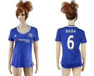 2016-17 Chelsea #6 BABA Home Soccer Women's Blue AAA+ Shirt