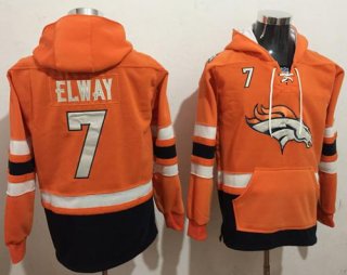 Nike Denver Broncos #7 John Elway Orange Navy Blue Name & Number Pullover NFL Hoodie