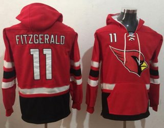 Nike Arizona Cardinals #11 Larry Fitzgerald Red Black Name & Number Pullover NFL Hoodie