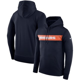 Men's Chicago Bears Nike Navy Sideline Team Performance Pullover Hoodie