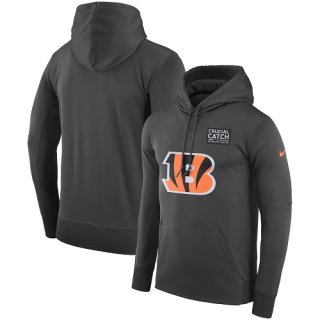 Men's Cincinnati Bengals Nike Anthracite Crucial Catch Performance Pullover Hoodie