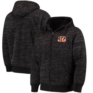 Men's Cincinnati Bengals G-III Sports by Carl Banks Heathered Black Discovery Sherpa Full-Zip Jacket