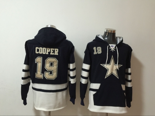 Men's Dallas Cowboys #19 Amari Cooper NEW Navy Blue Pocket Stitched NFL Pullover Hoodie