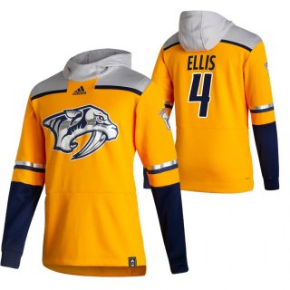 Nashville Predators #4 Ryan Ellis Adidas Reverse Retro Pullover Hoodie Gold