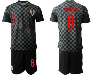 Men 2021 European Cup Croatia black away 8 Soccer Jerseys