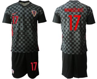 Men 2021 European Cup Croatia black away 17 Soccer Jerseys