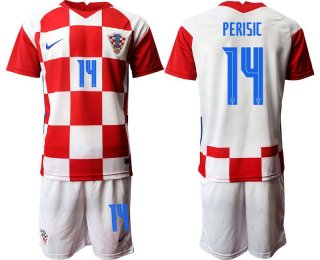 Men 2020-2021 European Cup Croatia home red 14 Nike Soccer Jersey