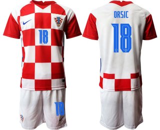 Men 2020-2021 European Cup Croatia home red 18 Nike Soccer Jersey