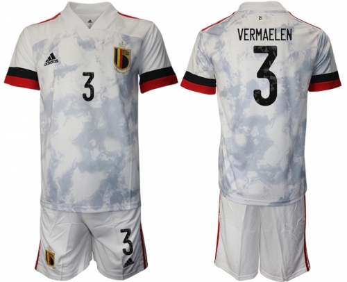 Men 2021 European Cup Belgium away white 3 Soccer Jersey