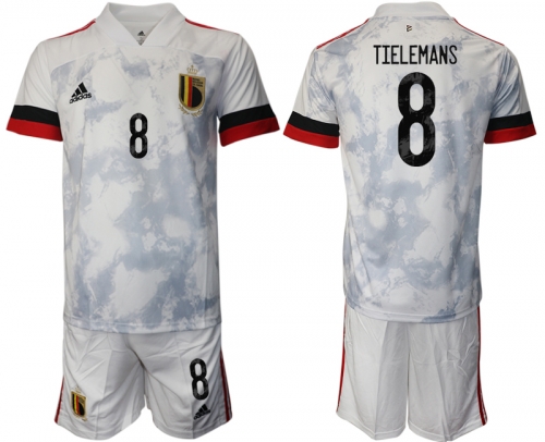 Men 2021 European Cup Belgium away white 8 Soccer Jersey