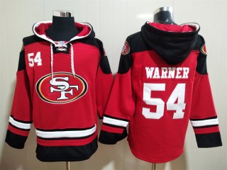 Men's San Francisco 49ers #54 Fred Warner Red Team Color New NFL Hoodie