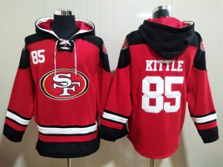 Men's San Francisco 49ers #85 George Kittle Red Team Color New NFL Hoodie