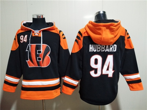 Men's Cincinnati Bengals #94 Sam Hubbard Orange Black Ageless Must-Have Lace-Up Pullover Hoodie