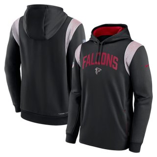 Men's Atlanta Falcons Black Sideline Stack Performance Pullover Hoodie