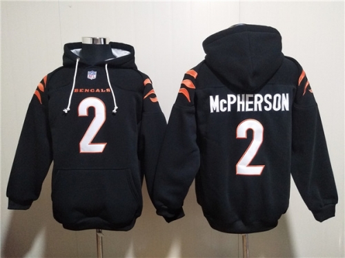 Men's Cincinnati Bengals #2 Evan McPherson Black Pullover Hoodie