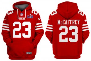 Men's San Francisco 49ers #23 Christian McCaffrey Red Super Bowl LVIII Alternate Pullover Hoodie