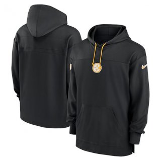 Men's Pittsburgh Steelers Black Performance Pullover Hoodie