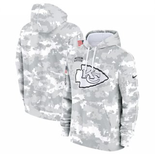 Men's Kansas City Chiefs 2024 Arctic Camo Salute To Service Club Fleece Pullover Hoodie