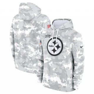 Men's Pittsburgh Steelers 2024 Arctic Camo Salute To Service Club Fleece Pullover Hoodie