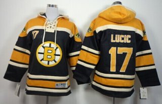 Old Time Hockey Boston Bruins #17 Milan Lucic Black Kids Hoodie