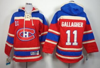 Old Time Hockey Montreal Canadiens #11 Brendan Gallagher Red Kids Hoodie