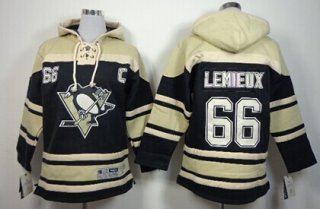 Old Time Hockey Pittsburgh Penguins #66 Mario Lemieux Black Kids Hoodie