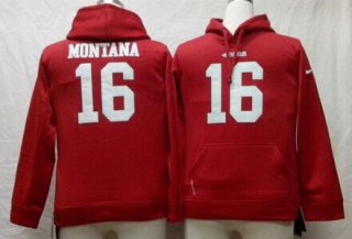 Nike San Francisco 49ers #16 Joe Montana Red Kids Hoodie