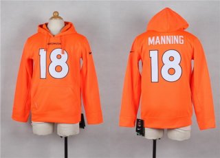 Nike Denver Broncos #18 Peyton Manning Orange Kids Hoodie